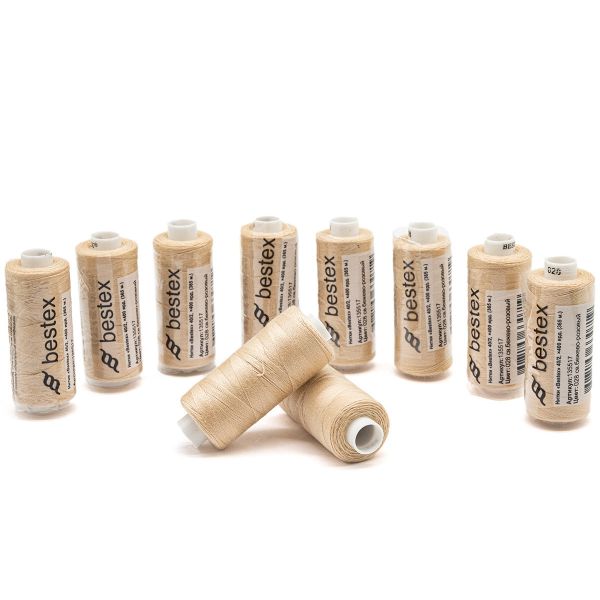 Нитки швейные бытовые Bestex 40/2, 365 м (400 ярд) / 10 кат., 028 пудровый
