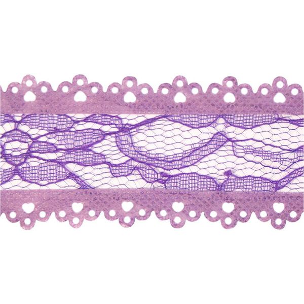 Тесьма отделочная ажурная 50 мм, 25 м, (07 сиреневый)