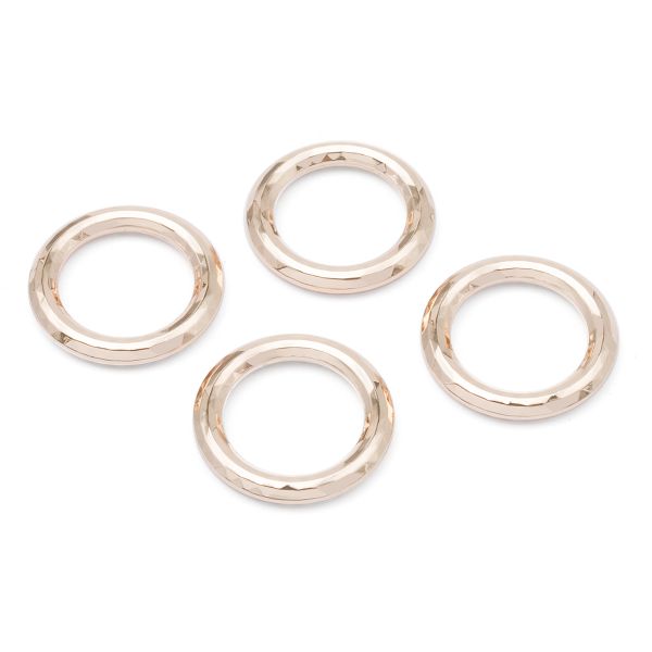 Кольцо литое металл in ⌀18 мм (25 мм внешн.), граненое (Gold золото), 4 шт, MB199