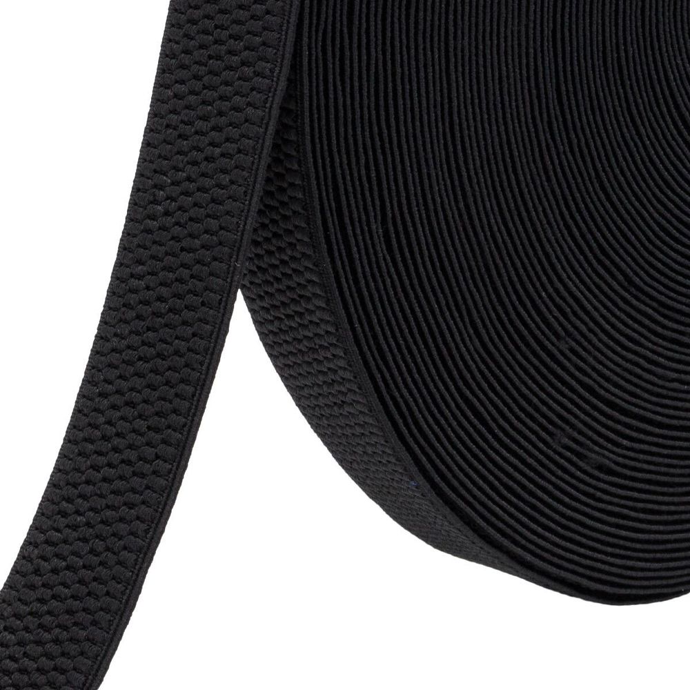 Резинка для подтяжек (помочная) 25.0 мм / 25 метров, 15.75 г/п.м., 580 черный, 6123-9389