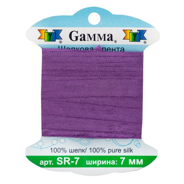 Лента (тесьма) шелковая 7.0 мм / 9.1±0.5 метров, 132/1 фиолетовый, Gamma SR-7