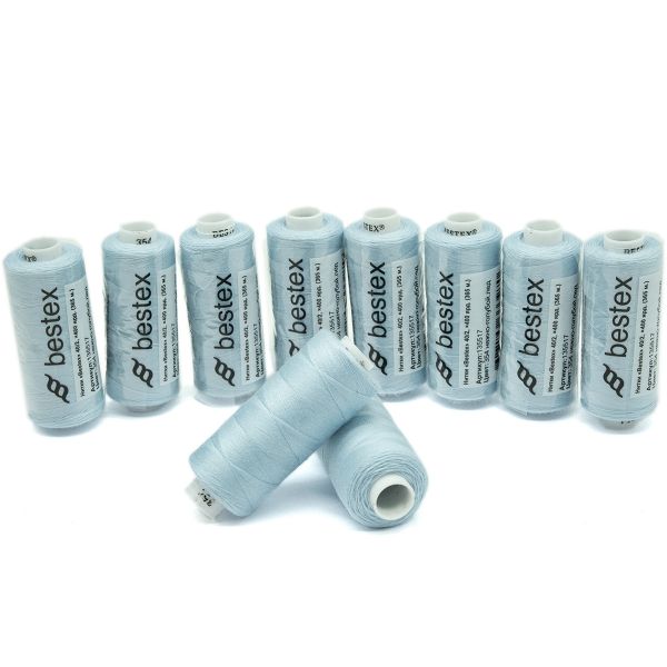 Нитки швейные бытовые Bestex 40/2, 365 м (400 ярд) / 10 кат., 354 нежно-голубой лед