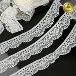Кружево эластичное (стрейч) 25 мм / 5 метров, TBY.8032, цв.03 сумрачно-белый