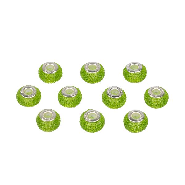 Бусины шармы ⌀14 мм, 10 шт, смола, №06 салатовый, Zlatka RFB-14