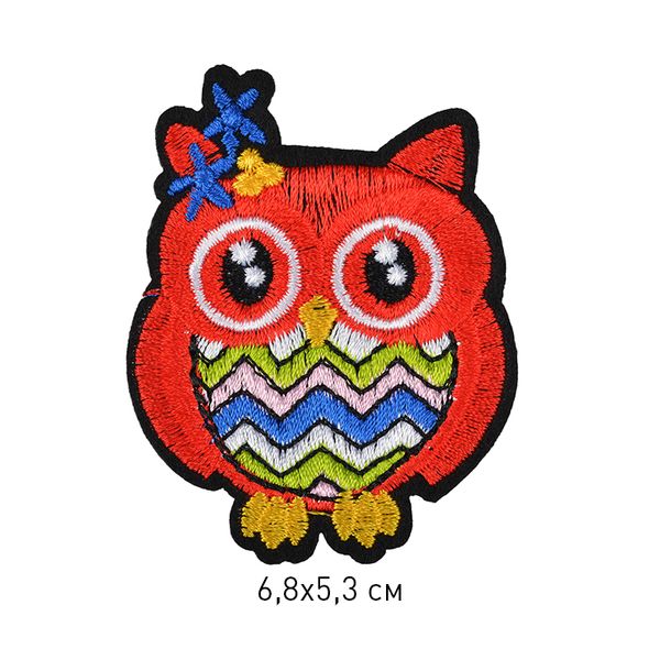Термоаппликация 2210 Сова 6.8х5.3см, уп.10 шт