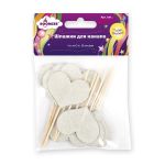 Шпажки для канапе 50 мм, 12 шт, 02-Сердце серебро, Boomzee KMZ-07