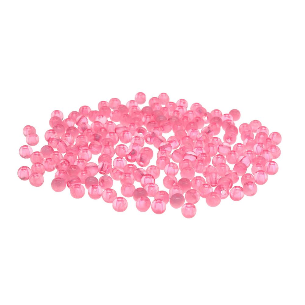 Бусины полупрозрачные пластик, 4 мм, 20гр, 600±20шт, Астра, 022 розовый