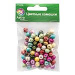 Бусины пластик ⌀7 мм, разноцветные, 90 шт, Астра
