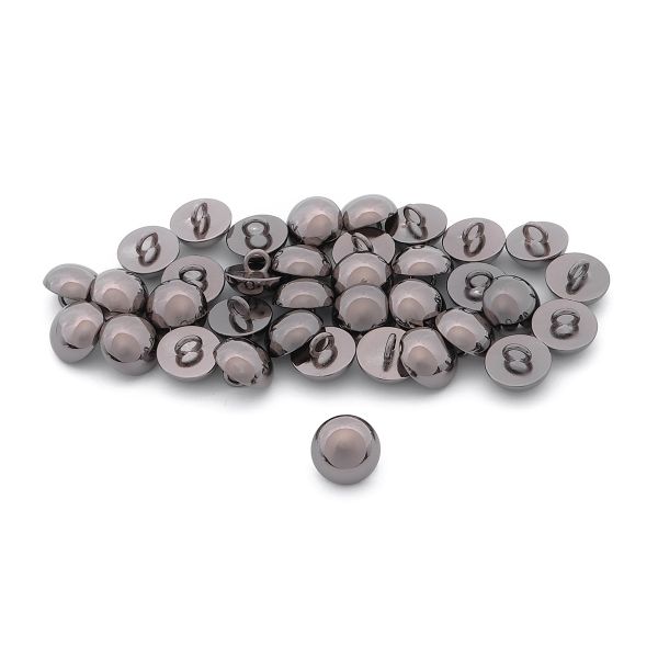 Пуговицы на ножке Полусфера 18L (11мм), металл (Pewter (олово (черный никель))), MEs-2014, 36 шт