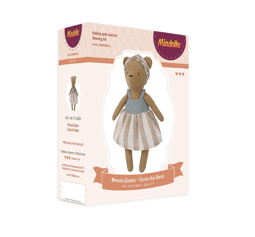 Набор для шитья игрушки Мишка Дорис 28 см, Miadolla FL-0402