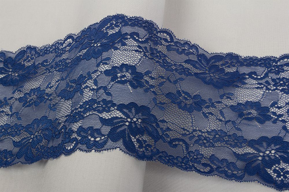 Кружево на сетке широкое 180 мм / 25 м, 029 т.синий, Blitz LCE-29