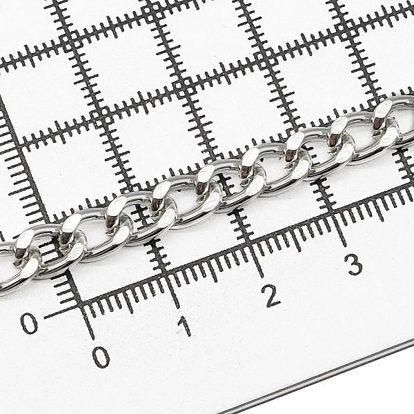 Цепь алюминиевая 8,2х6 мм, 10 м, никель