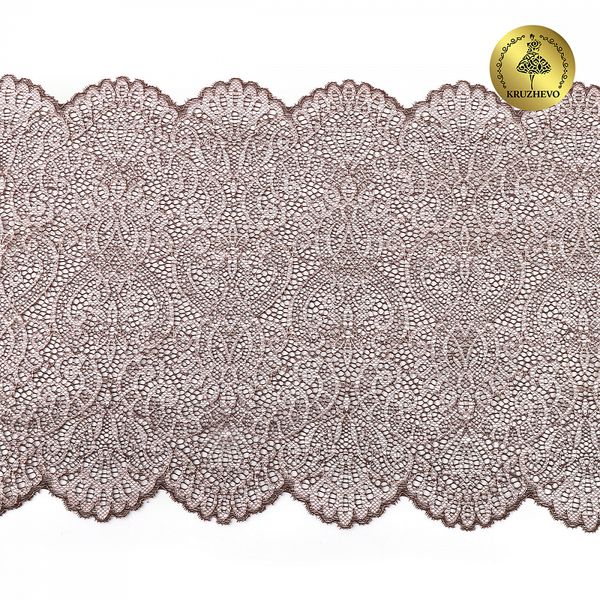 Кружево бельевое эластичное 240 мм / 120 м, диз.4099, бежевый, Kruzhevo