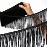 Бахрома отделочная широкая 150.0 мм / 4.5 метра, цв.черный