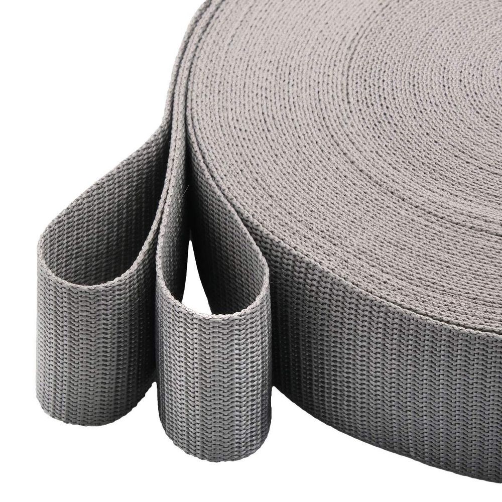 Стропа (ременная лента) 50 мм / 30 метров, толщ. 1.0 мм, [28 г/пог.м], 100% п/п, 33 серый