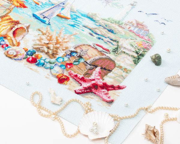 Набор для вышивания нитками Чудесная игла, Морской бриз 40х31 см