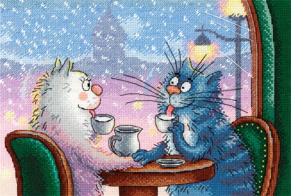 Набор для вышивания нитками МП Студия, Замурчательное свидание 23х16 см