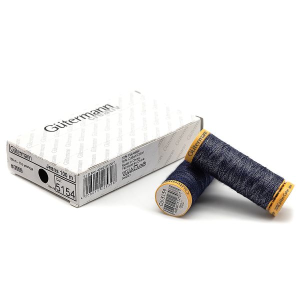 Нитки для штопки джинсов Gutermann Jeans, 100м, 5154 т.джинсовый, 5 катушек