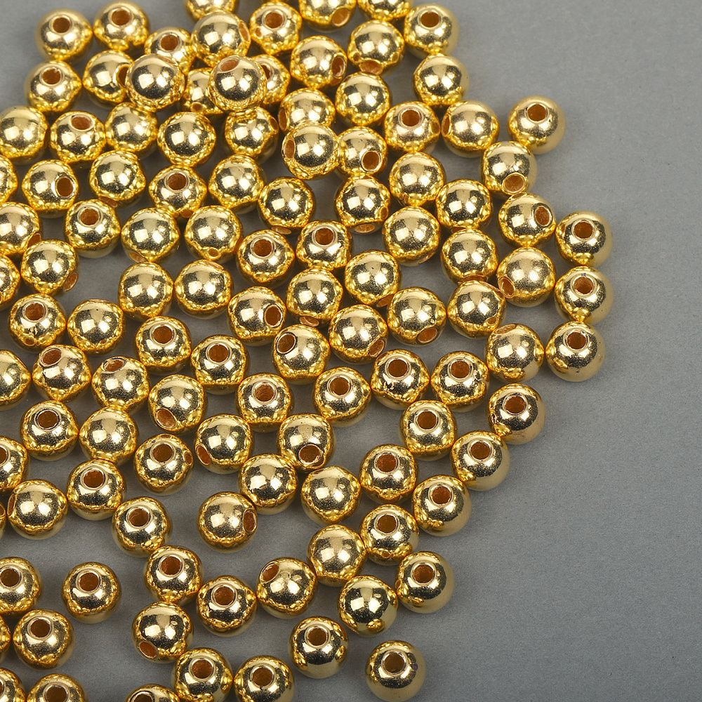 Бусины пластик ⌀8 мм, 500 г, цв.золотой, Magic4Hobby