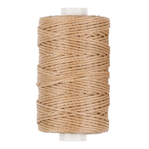 Нитки для кожи вощёные (полиэстер) 40 м, 004 св. бежевый, LC-006, Промысел