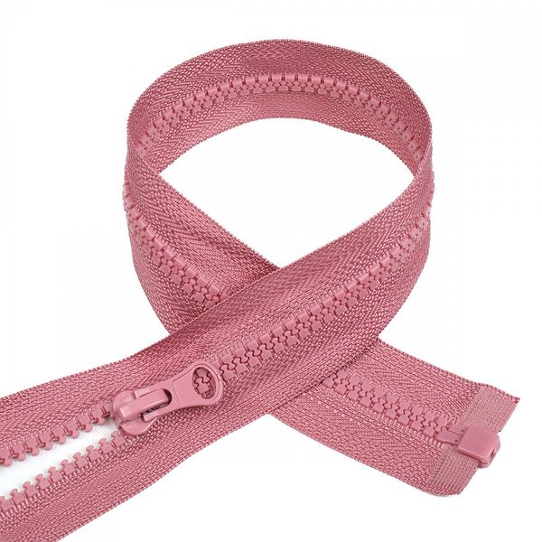 Молния трактор Т5 (5 мм), 1 зам., разъем., 80 см, усил. звено, цв.S070 пудро-розовый уп.10 шт, Mzipp