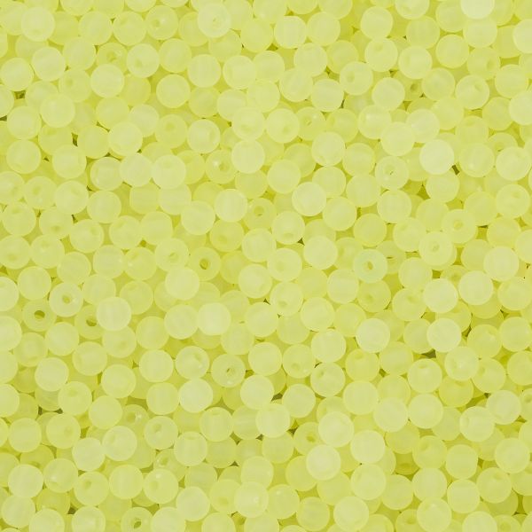Бусины пластик ⌀6 мм, 500 г, полупрозначные матовые, 026 желтый, 7728462