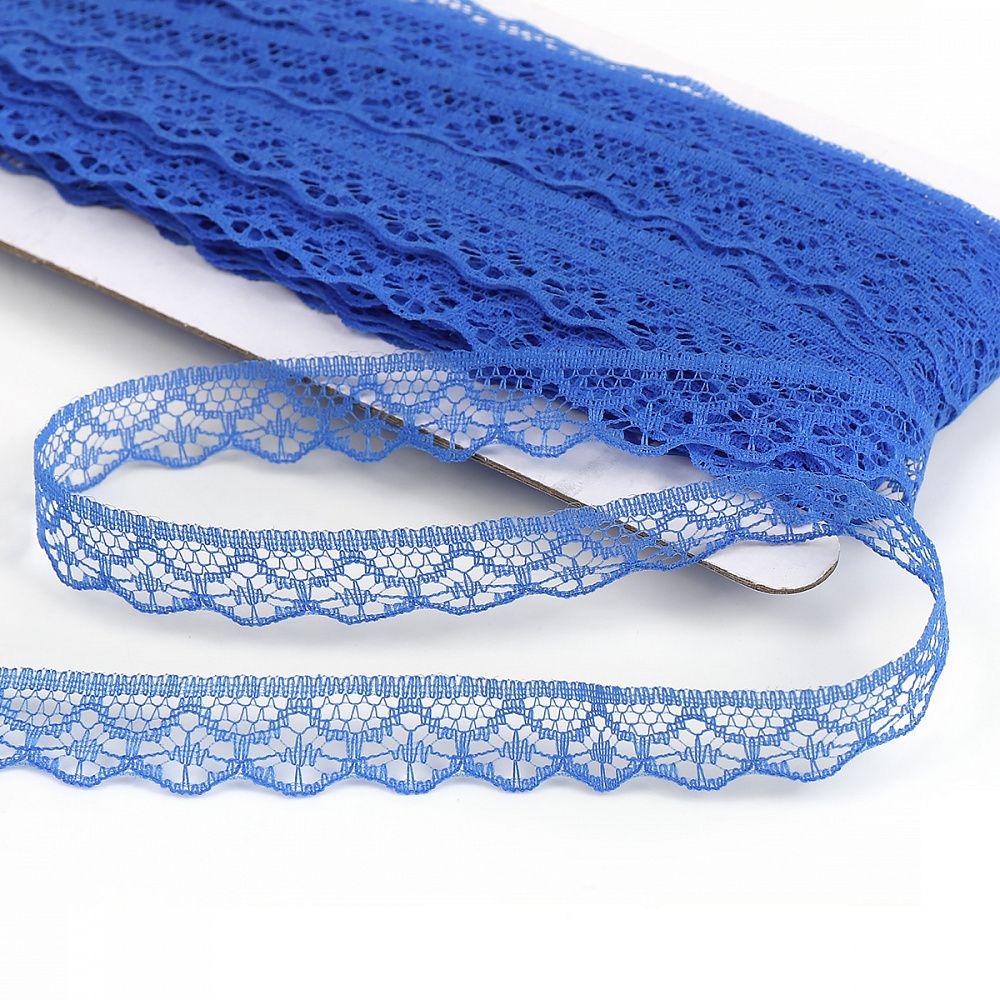 Кружево отделочное в стиле "трикотаж" 12 мм диз. 150-2 цв.13 синий уп.27,4м