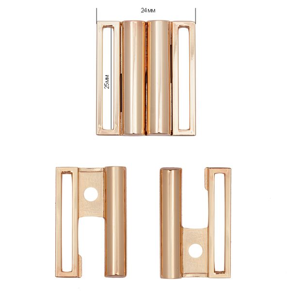 Пряжка ременная металл под резинку 25 мм 24х28 мм, цв. золото, уп. 10 шт
