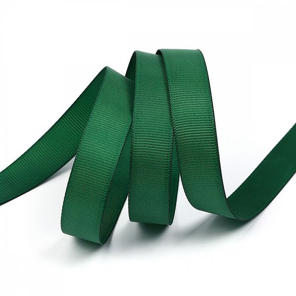 Лента репсовая (в рубчик) 15.0 мм, 587 т.зеленый, уп. 27,4м