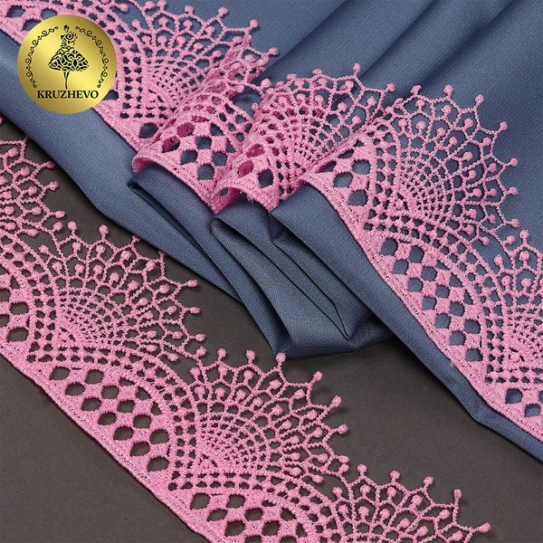 Кружево гипюр (плетёное) 55 мм / 13.71 метров, TBY.SUN.01, цв.F133 розовый