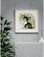 Набор для вышивания нитками Риолис, Котёнок корниш рекс 15х15 см