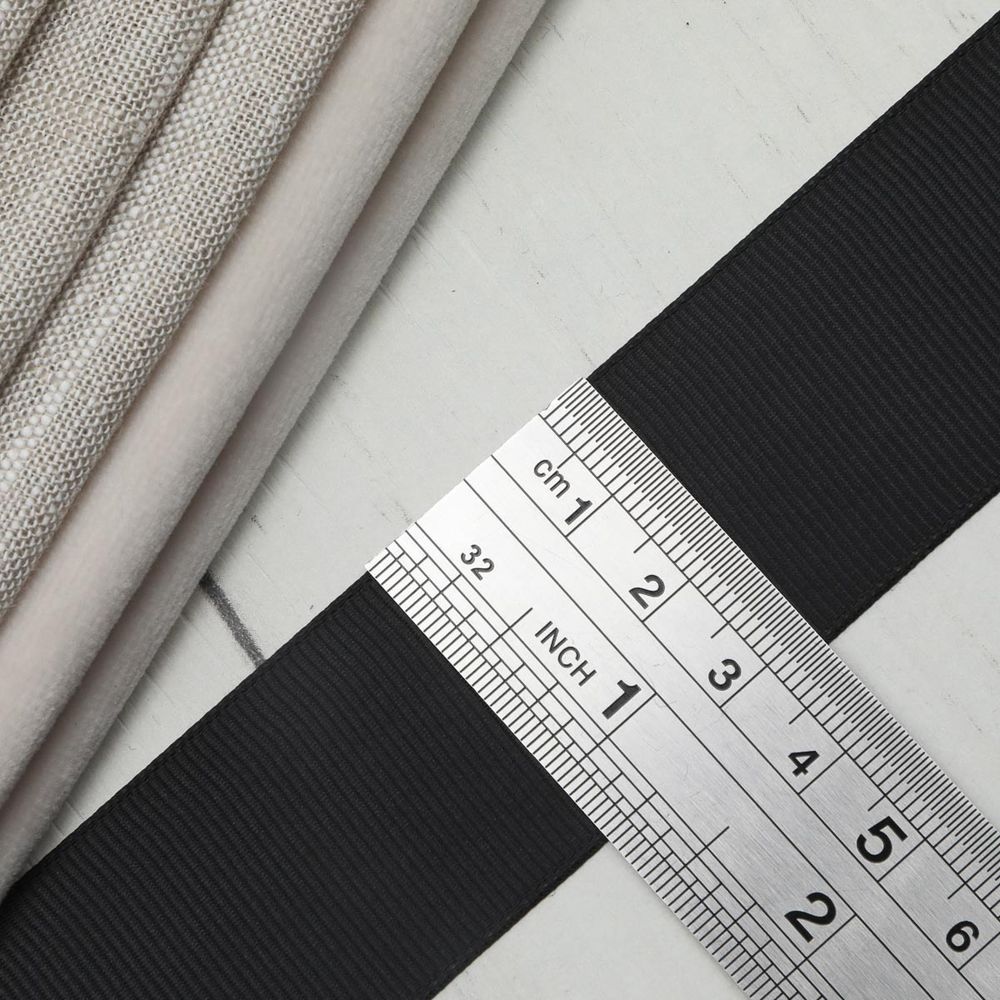 Лента репсовая (в рубчик) 30.0 мм, 160 черный, уп.18,28 м