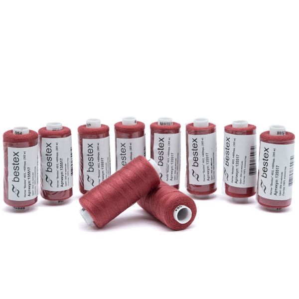 Нитки швейные бытовые Bestex 40/2, 365 м (400 ярд) / 10 кат., 054 пыльно-ягодный
