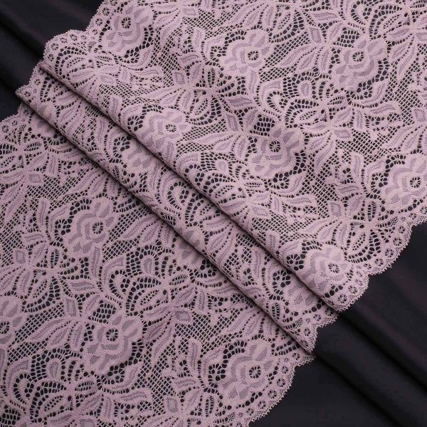 Кружево бельевое эластичное 300 мм / 3.4 метра, цвет пудровый