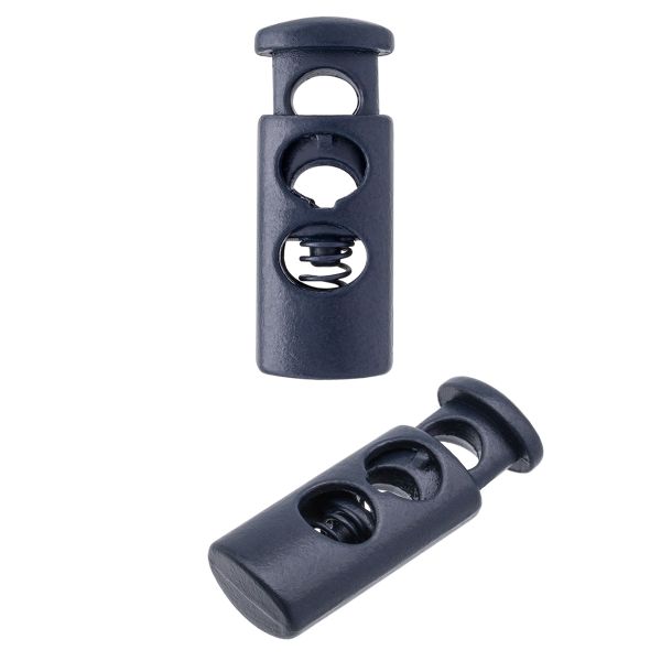 Фиксатор для шнура металл 1 отв., 22.5х8.4 мм, (in ⌀4 мм), 25 шт, матовый синий, MFR19