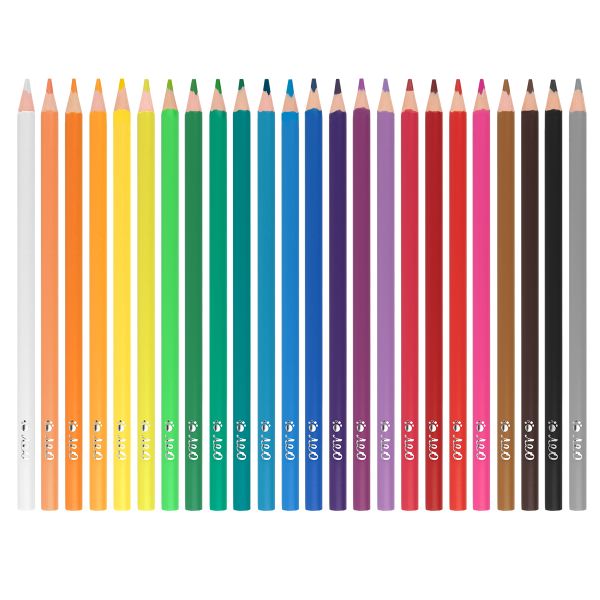 Карандаш цветной пластиковый трехгранный заточенный 24 цв, Лео LPPCP-24