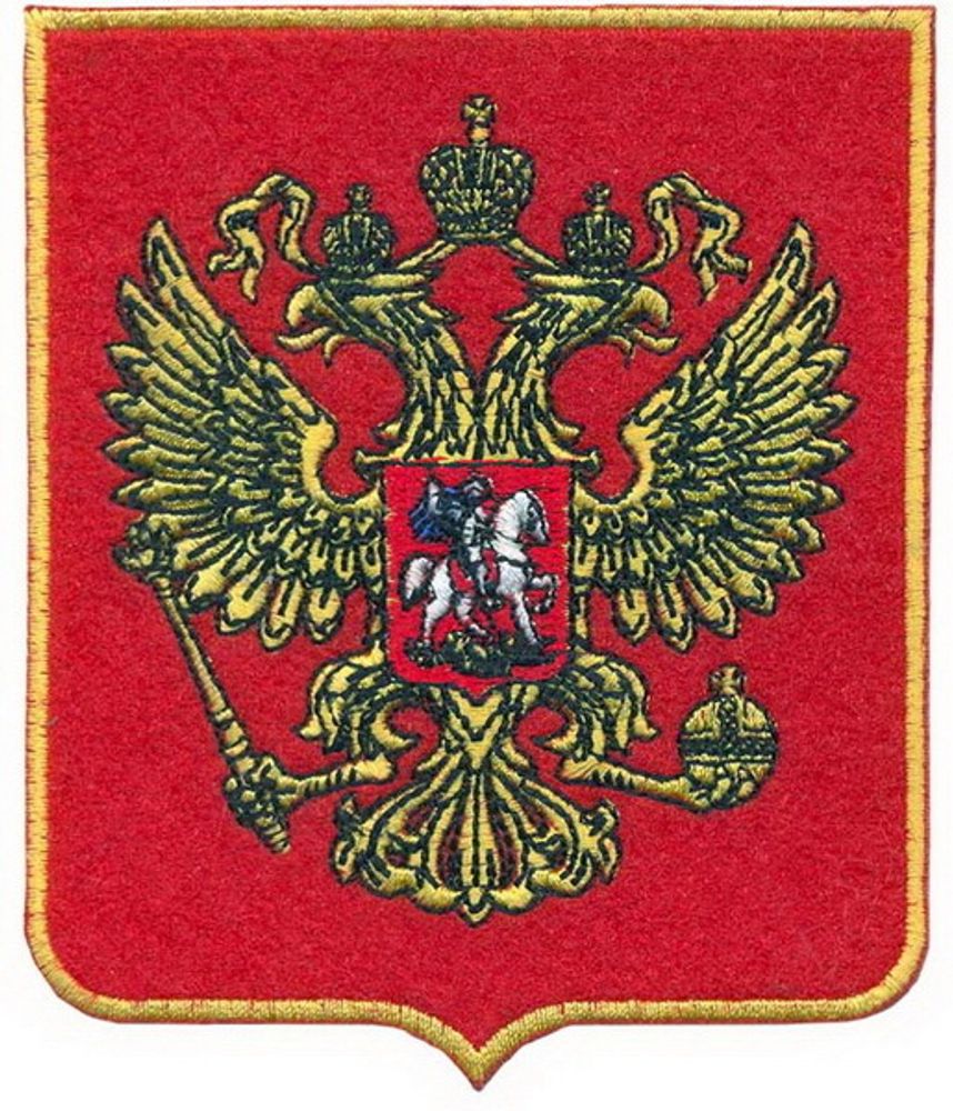 Термоаппликация Герб России FLAG.3 цв.красн/золото 85х100мм, 10 шт