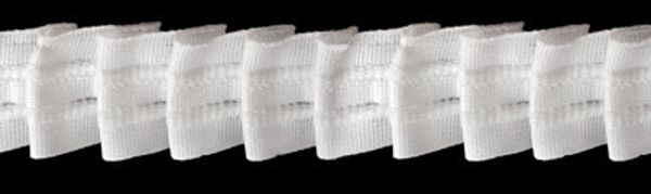 Лента (тесьма) шторная: сборка гармошка (1:3) 25 мм / 100 метров, белый, OZ-IS 2807