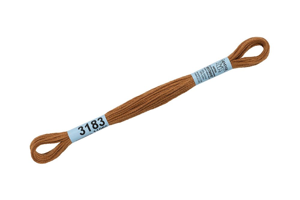 Мулине Gamma 100% хлопок, цв.3183 т.т.горчичный, 24 мотка по 8 метров