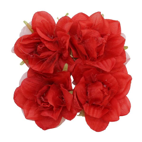 Цветы искусственные декоративные 5,5х2,5см, 4 шт, Астра, TA001 красный