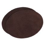 Заплатки пришивные из замши, овал 8х10,9см с перфорацией, 2 шт, 100% кожа, 21 темно-коричневый, 59124