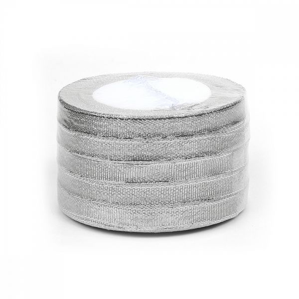 Лента металлизированная 10.0 мм / 22.85±1 метра, цв. серебро, Magic4Hobby, упак. 5 шт