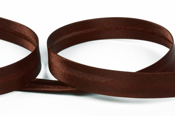 Косая бейка атласная 15 мм / 5 шт по 5.4 метра, №121 коричневый, Gamma GK-15P