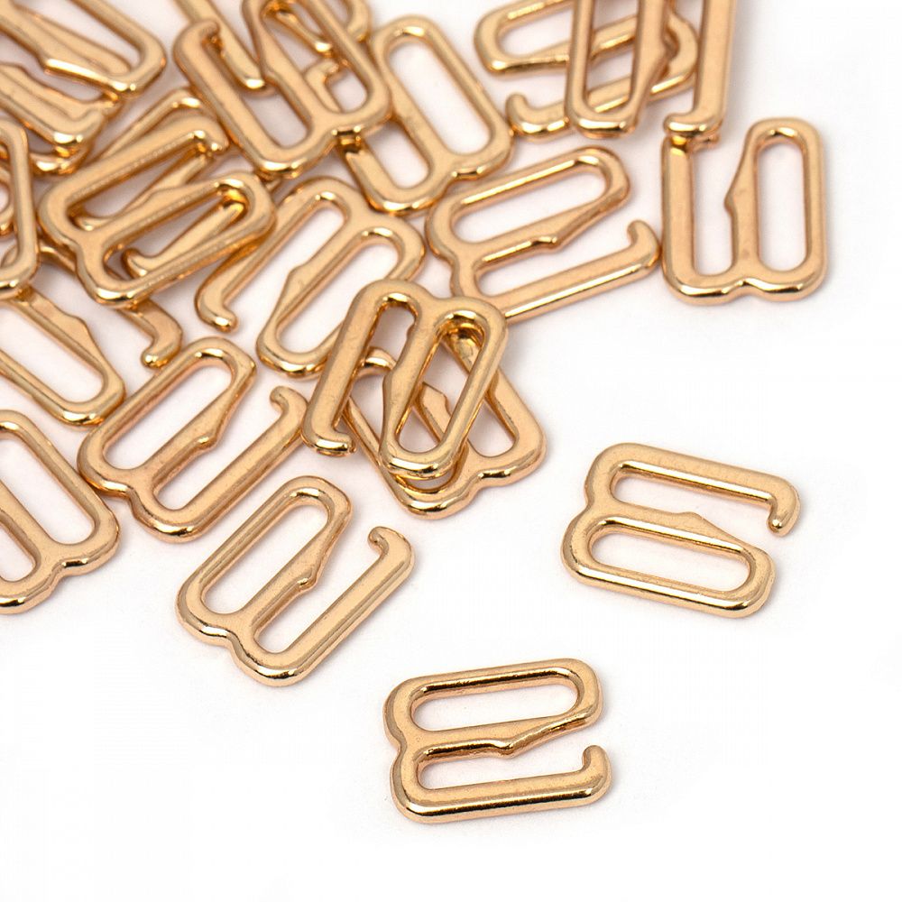 Крючки для бюстгальтера металл 8.0 мм, 908 цв.золото, уп.100 шт