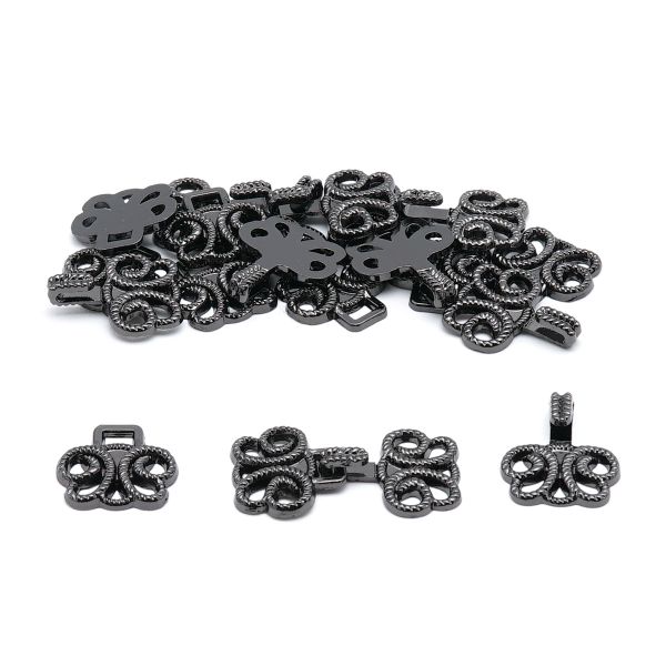 Крючки пришивные декоративные 25х14 мм, pewter, 10 шт