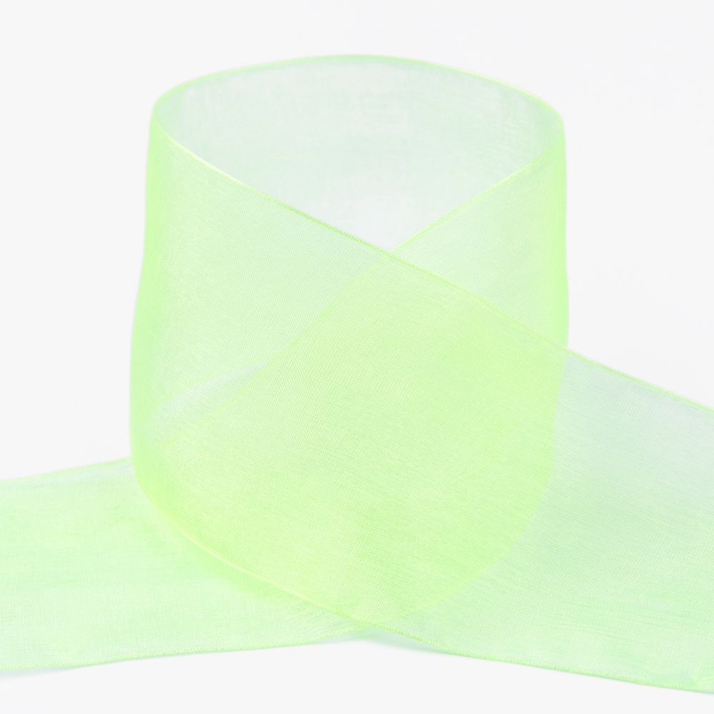 Лента капроновая (органза) 75.0 мм / 22.8±1 метра, 117 св.салатовый, Blitz OR-75