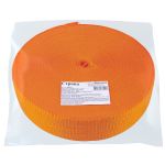 Стропа (ременная лента) 50 мм / 30 метров, толщ. 1.1 мм, [28 г/пог.м], 100% п/п, оранжевый, Gamma 3077