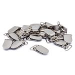 Клипса для подтяжек гладкая 20.0 мм, сталь (никель), 20 шт