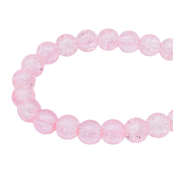 Бусины стекло ⌀8 мм, кракле, 46 шт, Astra&Craft, SY 47 розовый, 1301138