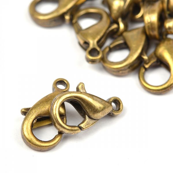 Замок Карабин для бус арт.MH.11195-4 цв.бронза 10х5мм уп.100 шт